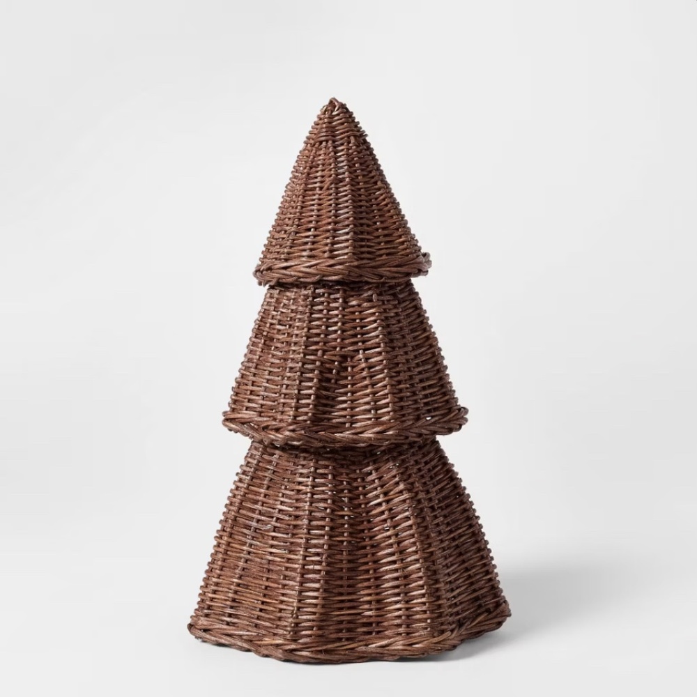 NWT Medium 12" Scalloped Rattan Tree - Threshold™ designed with Studio McGee